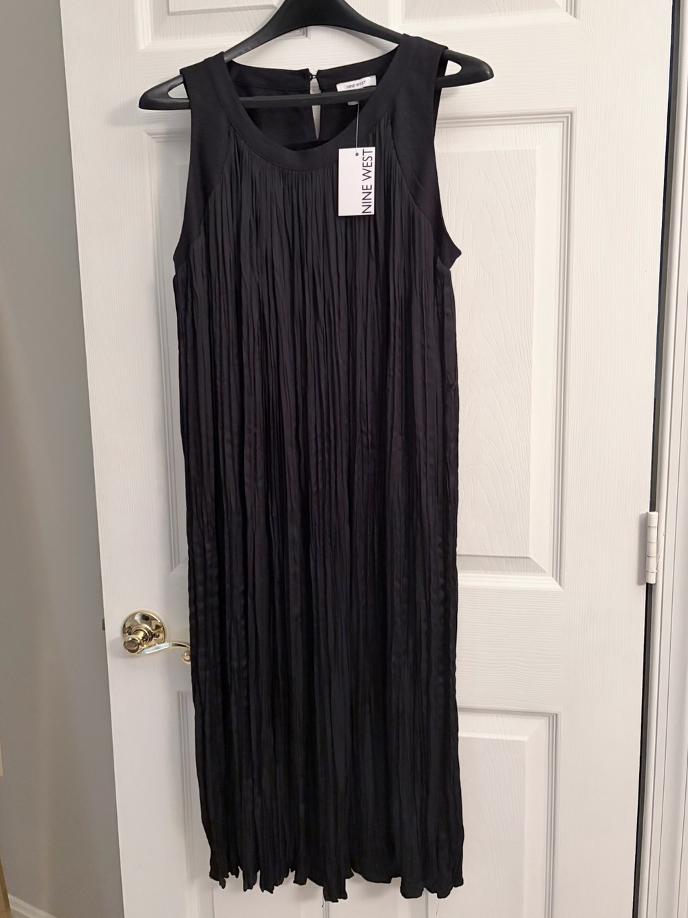 Nine West Black Pleated Maxi Dress